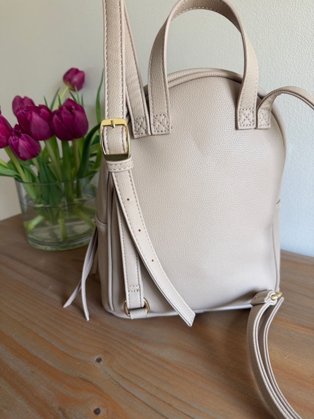 KATIE LOXTON Isla backpack light taupe- LIKE NEW Mom Bag Purse Basic - Picture 5 of 11
